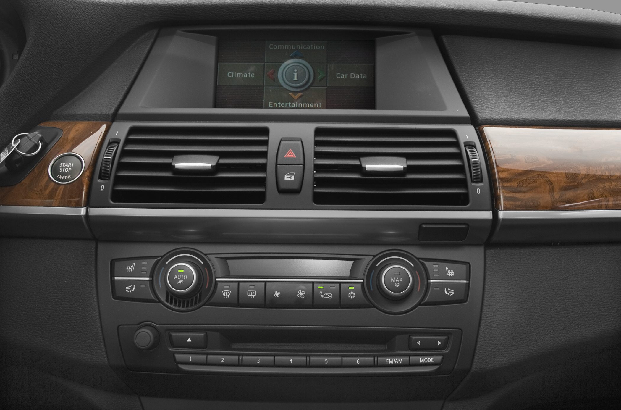 BMW car interior with climate control and infotainment screen