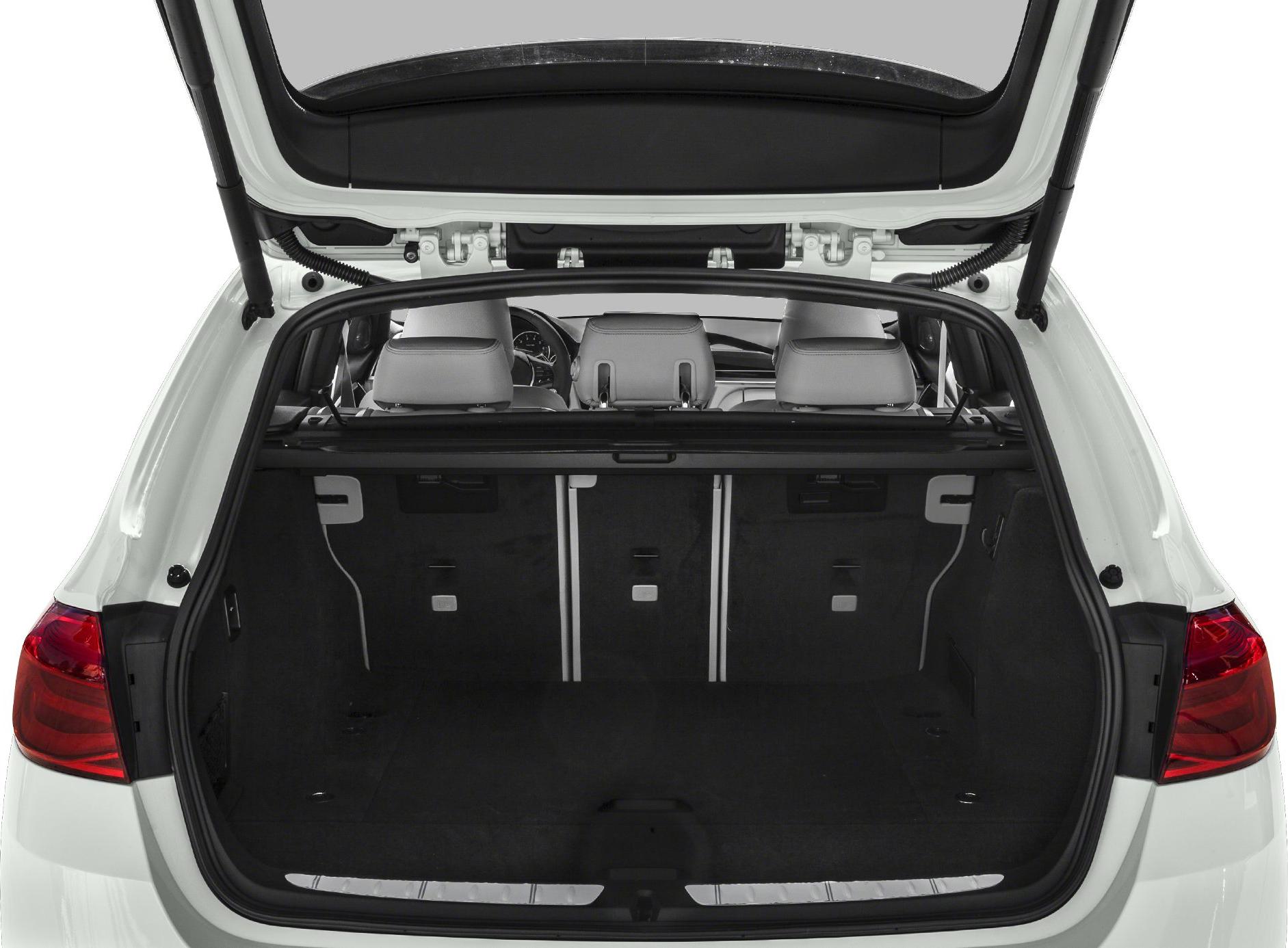 Open rear hatch showing spacious cargo area and split-folding rear seats