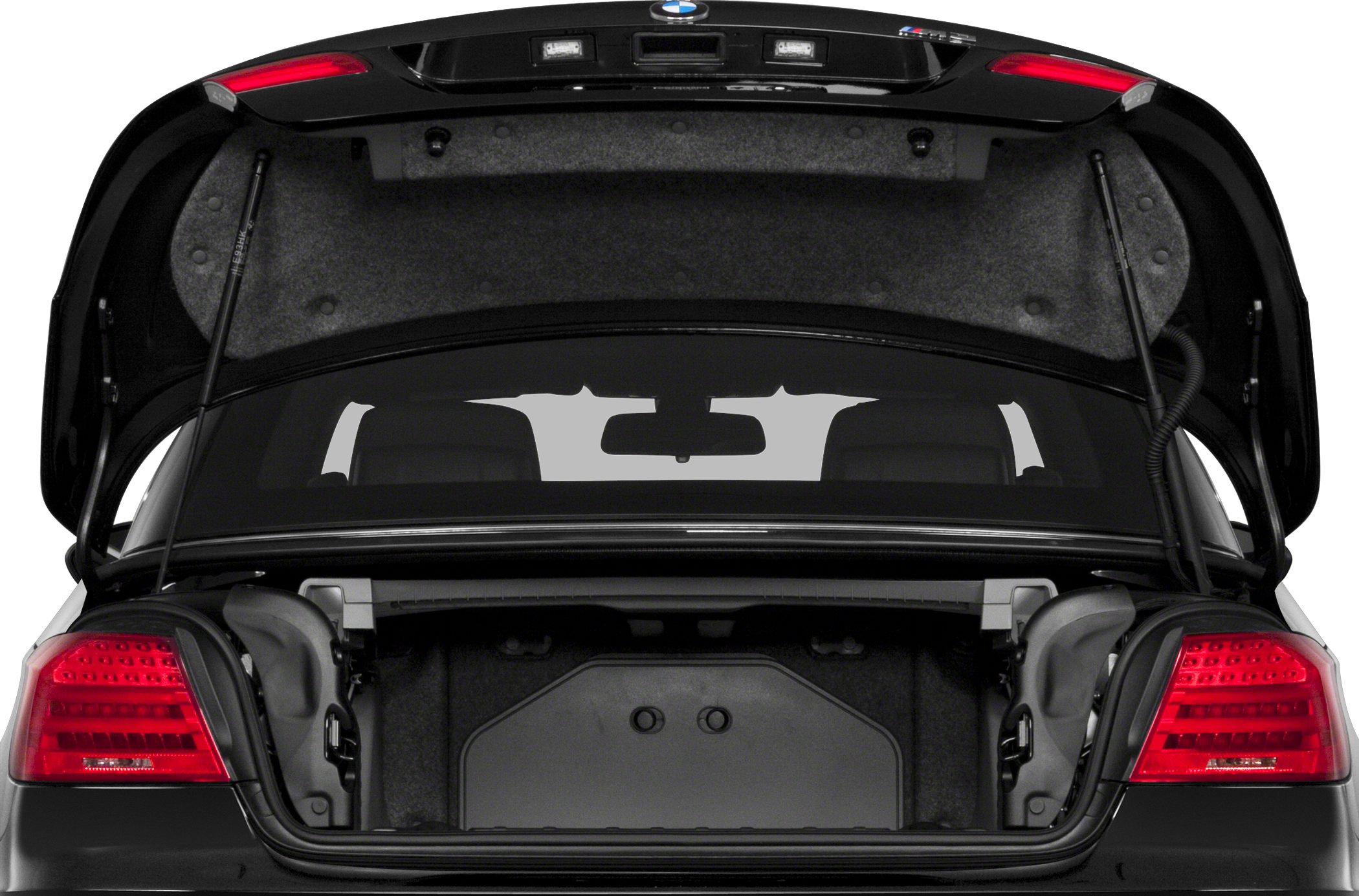 Open trunk and rear interior view of a convertible