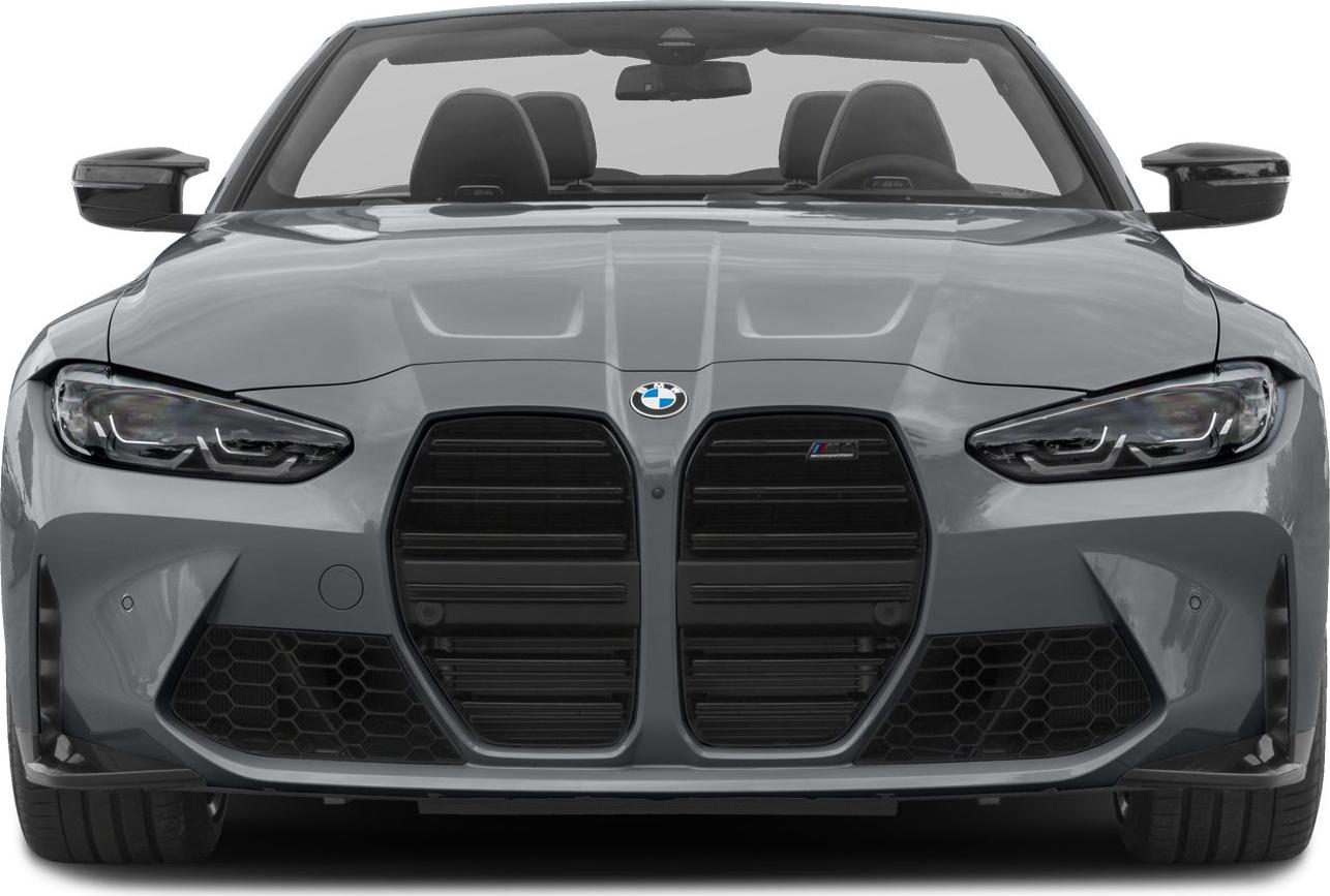 Prominent kidney grille and sleek headlights on convertible front
