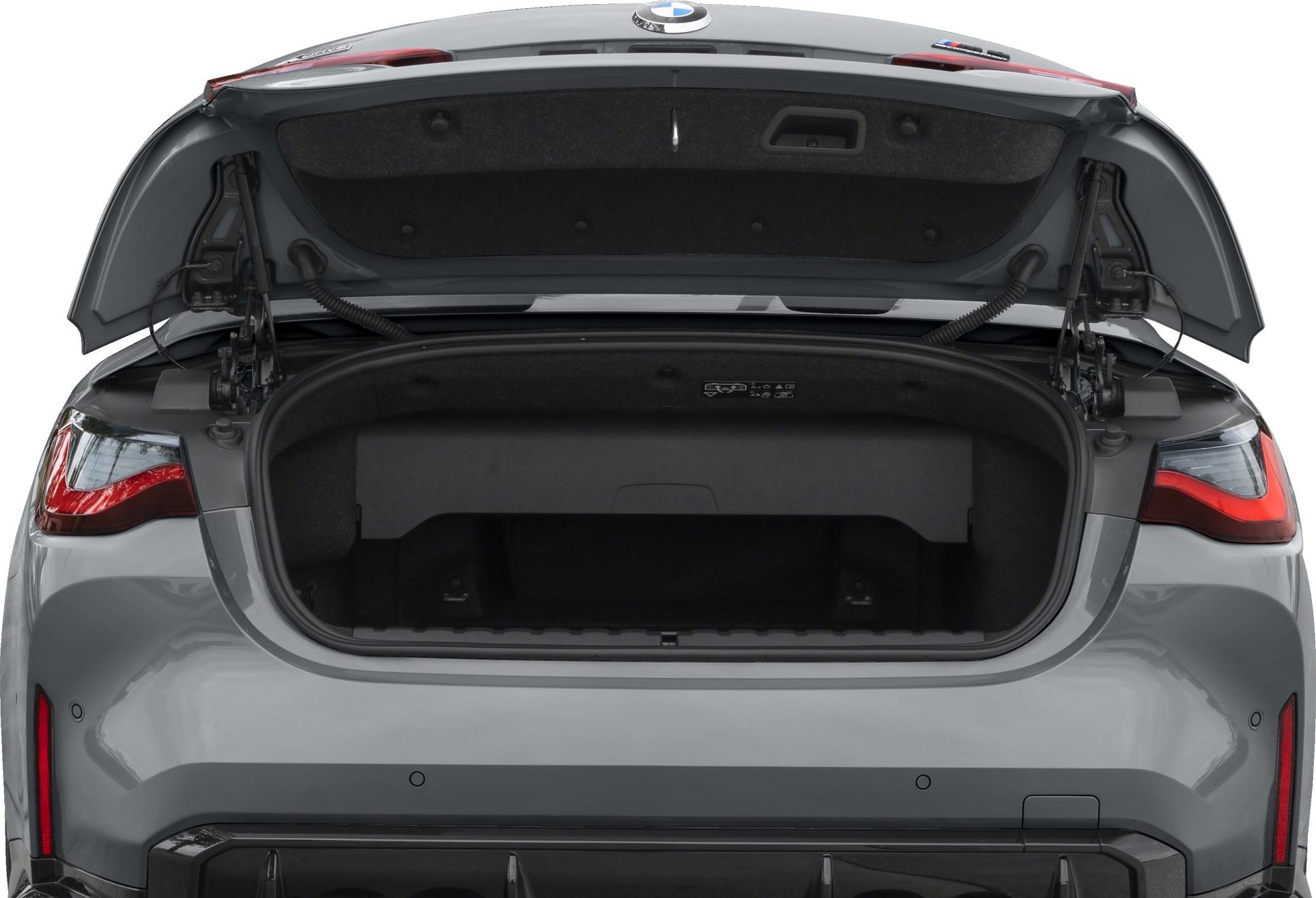 Open trunk interior of a modern sports convertible