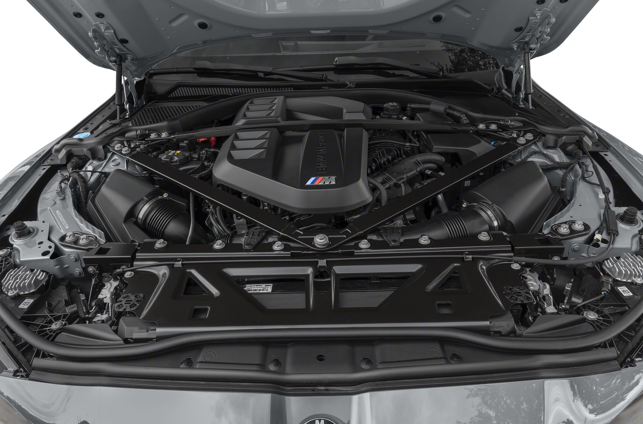 High-performance engine with detailed engine bay and structural braces
