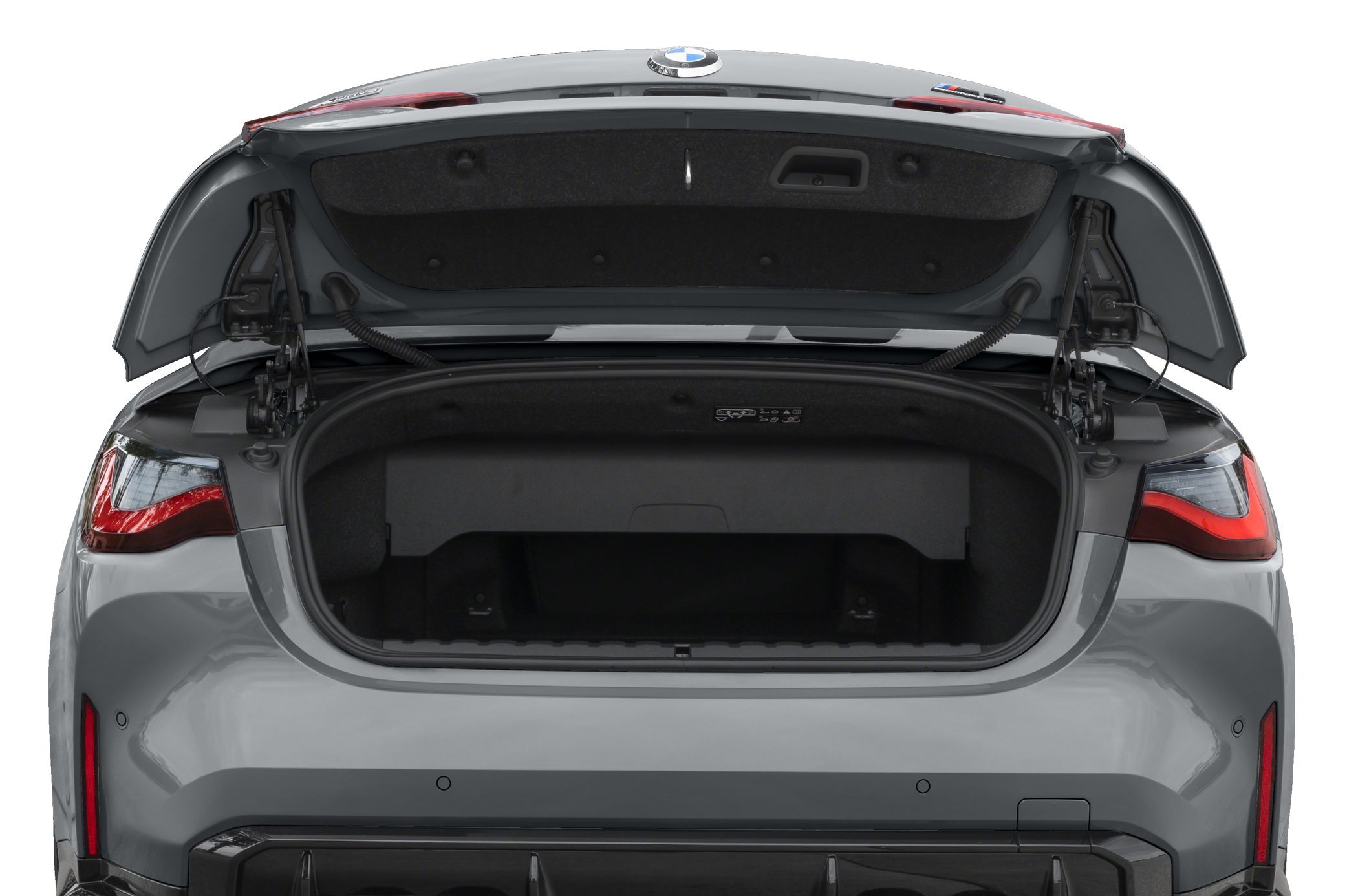 Rear trunk open view with spacious cargo area and taillights