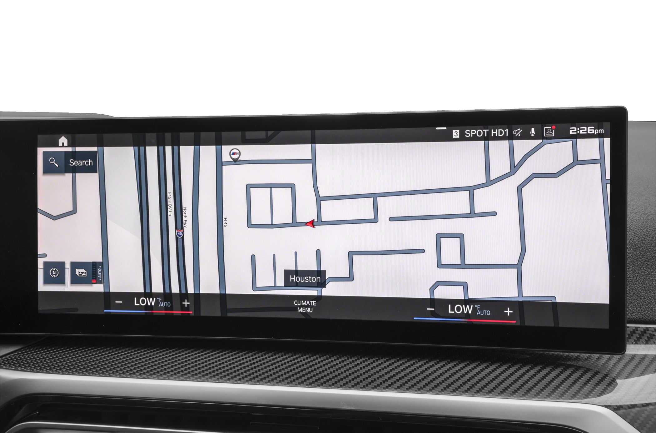 High-resolution digital navigation and climate control display