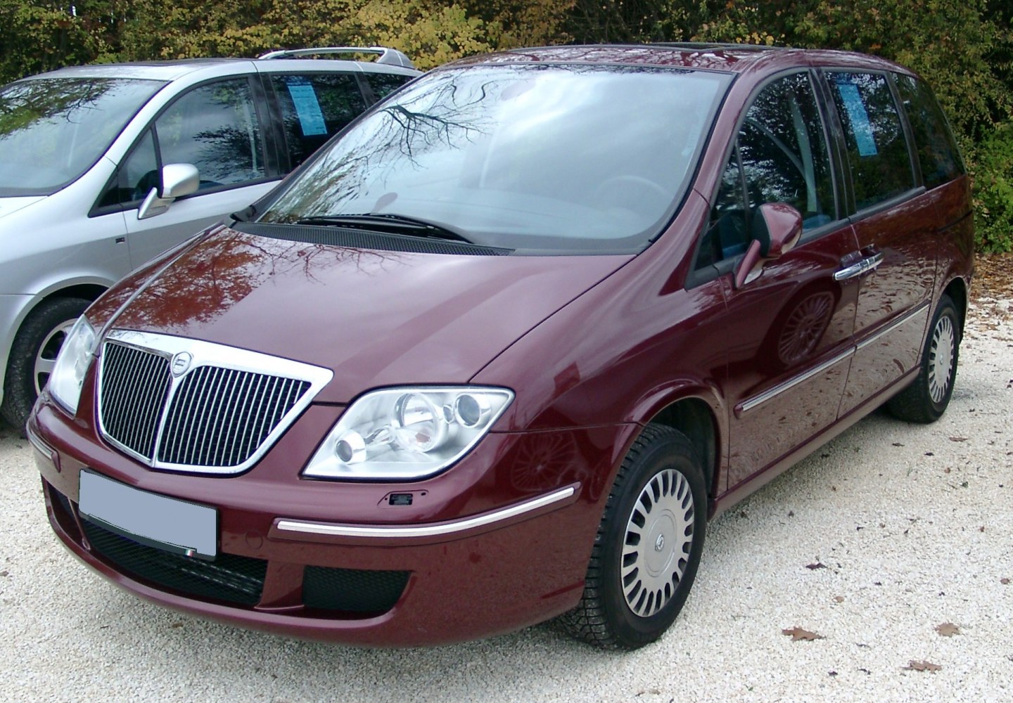 Front grille and headlights of a minivan