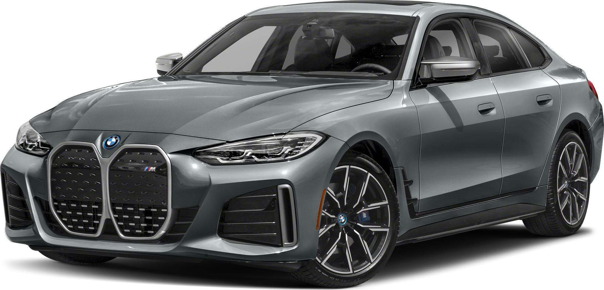 Front view and detailed modern wheels of an electric sedan