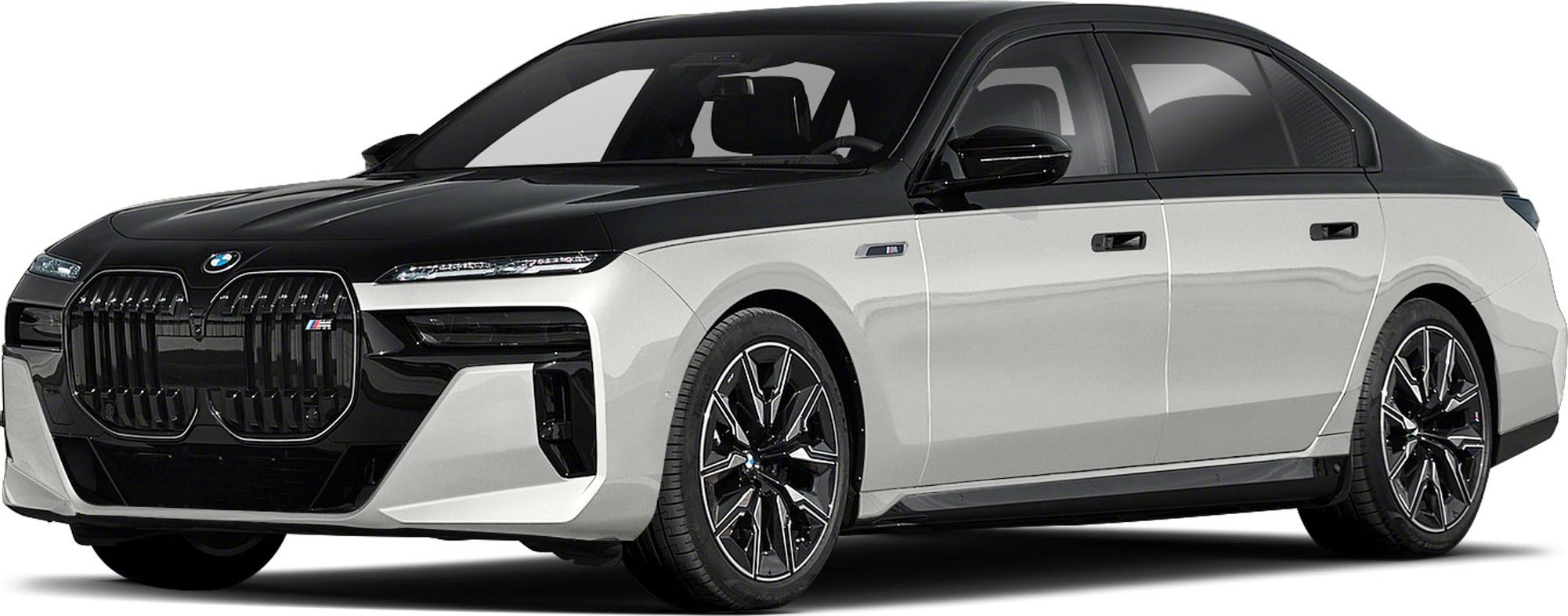 Luxury sedan with two-tone paint and distinctive front grille