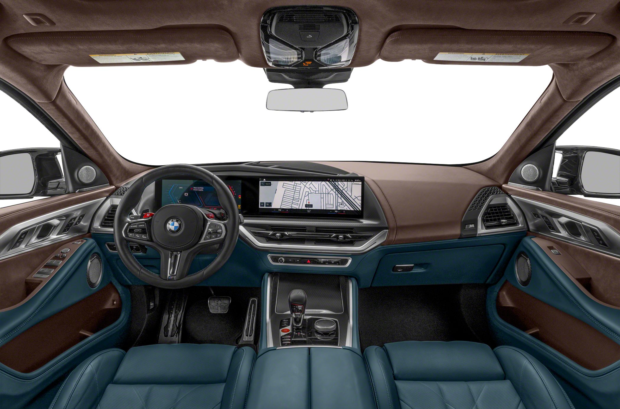 Digital instrument cluster and large infotainment screen in luxury interior