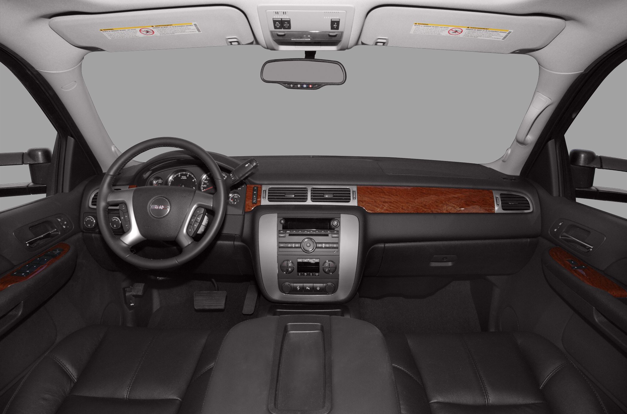 Dashboard, steering wheel, wood trim interior, center console