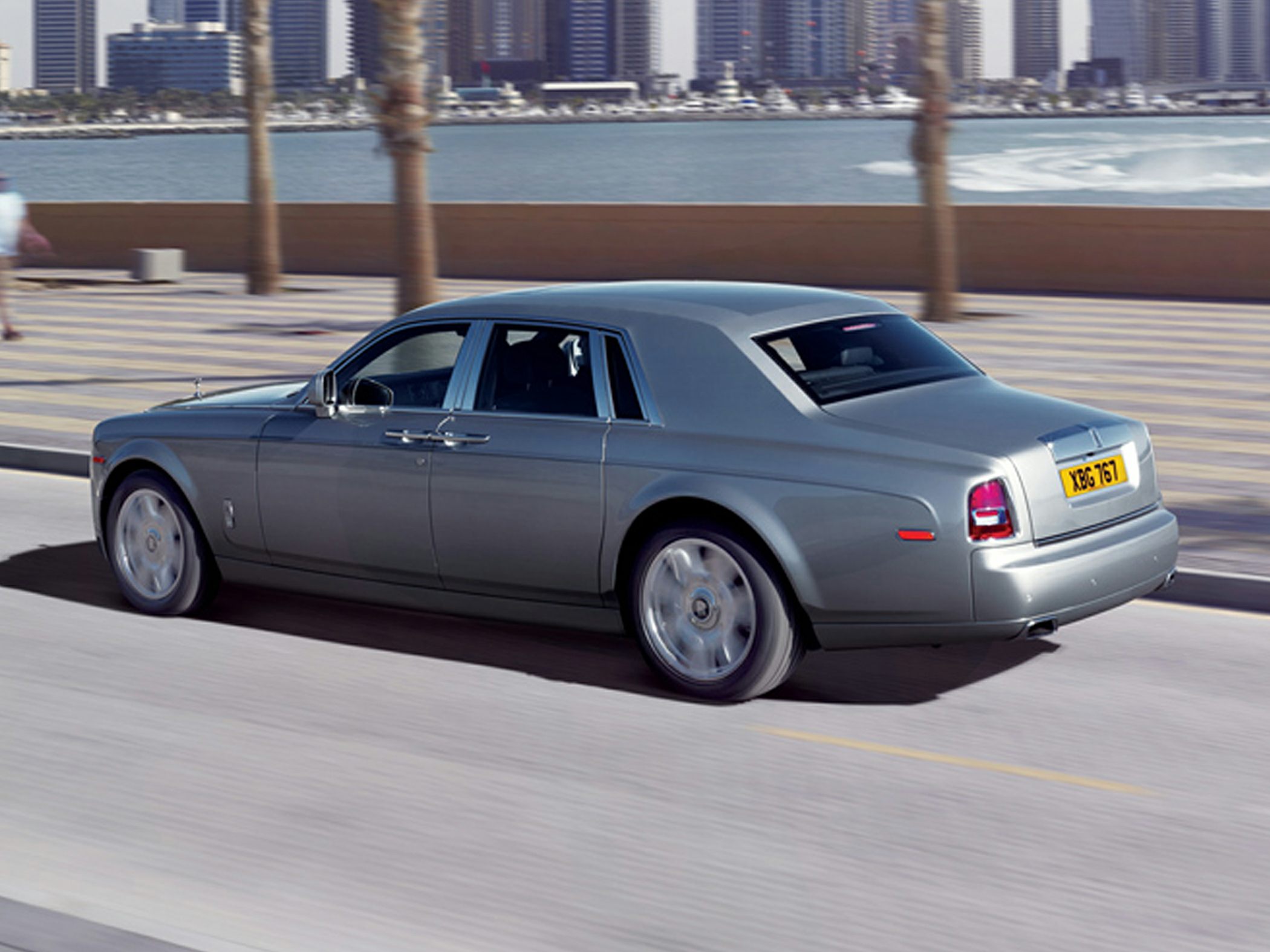 Extended wheelbase luxury sedan rear side profile