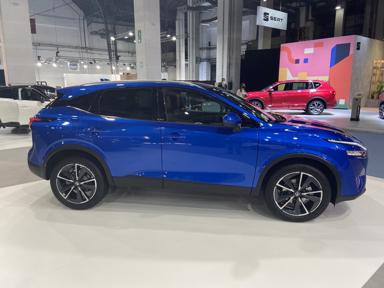Side profile of modern SUV with alloy wheels