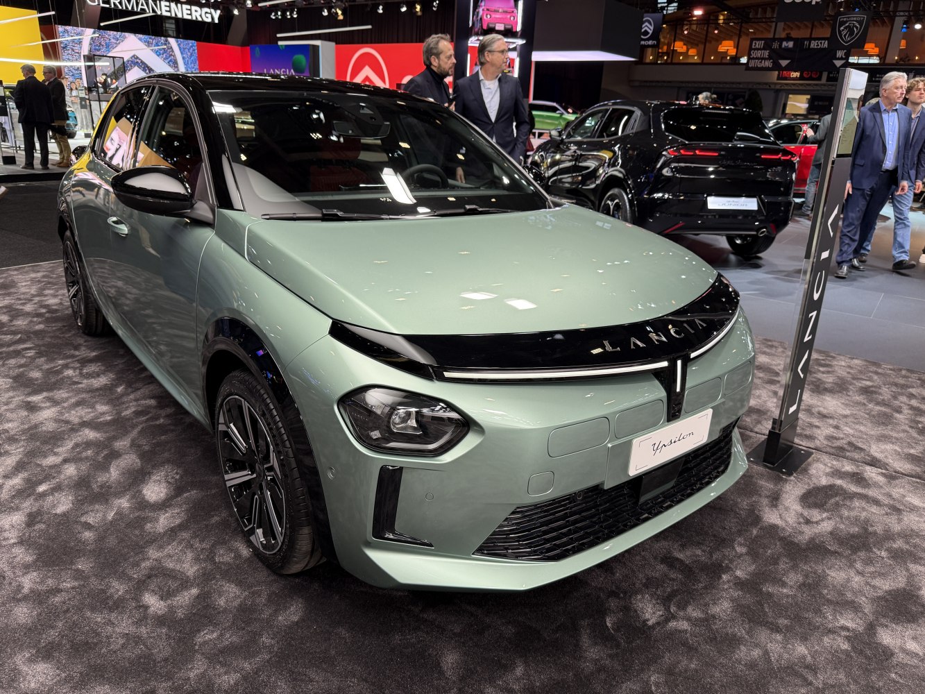 Front view of a modern hatchback with sleek LED headlights