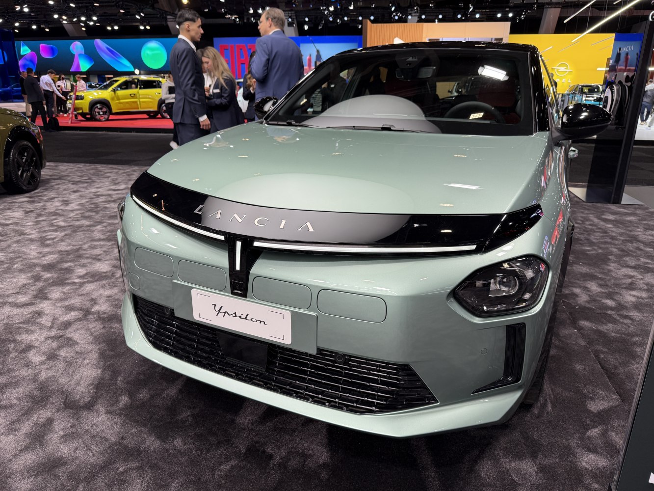 Front view with LED headlights and distinctive grille