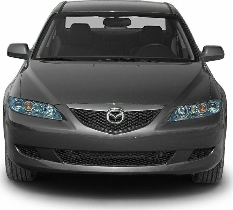 Front view with detailed headlights and grille of a sedan
