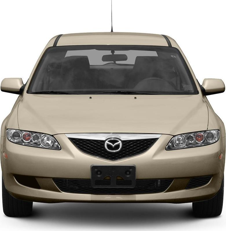 Front view with signature grille and multi-lens headlights