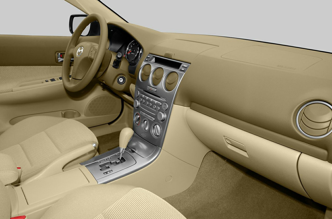 Beige interior with dashboard and automatic gear shift