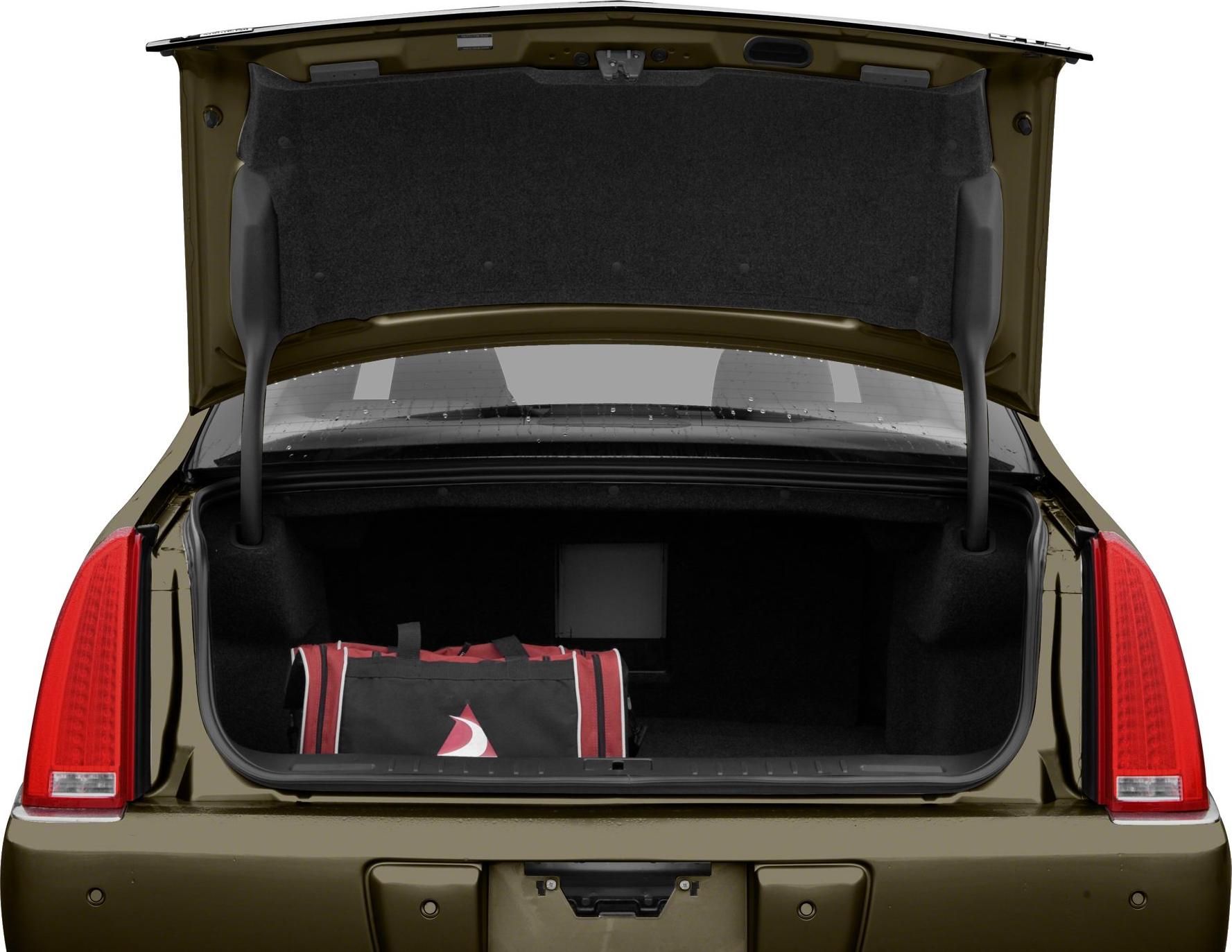 Open trunk with spacious storage and red bag