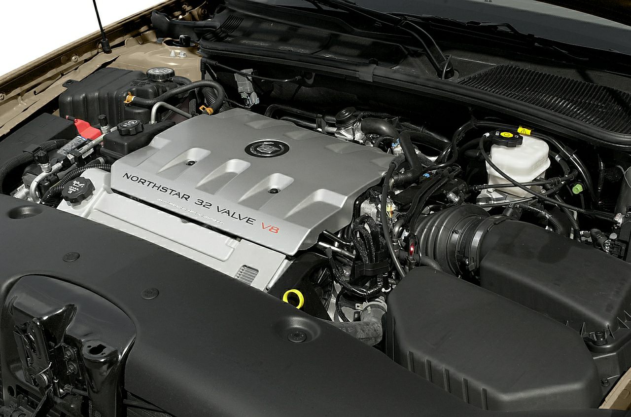 V8 Northstar 32 Valve engine bay with detailed components