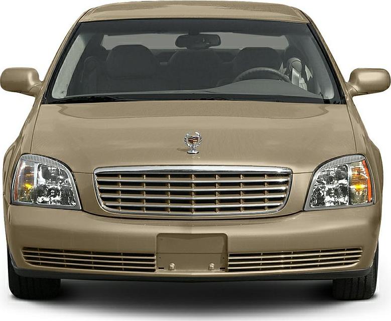 Front view with grille and headlights of a beige luxury sedan