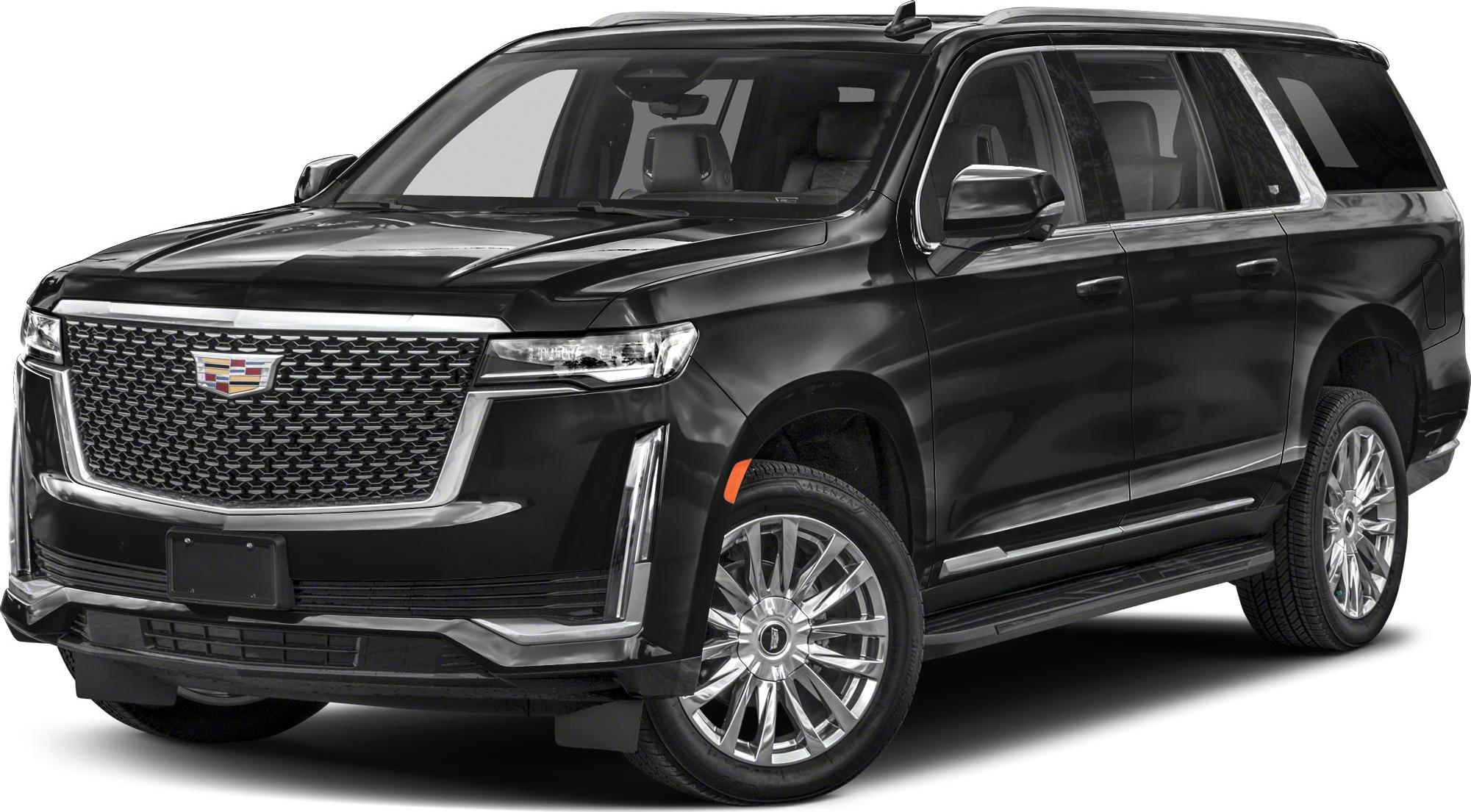 Black luxury SUV with bold front grille and chrome wheels