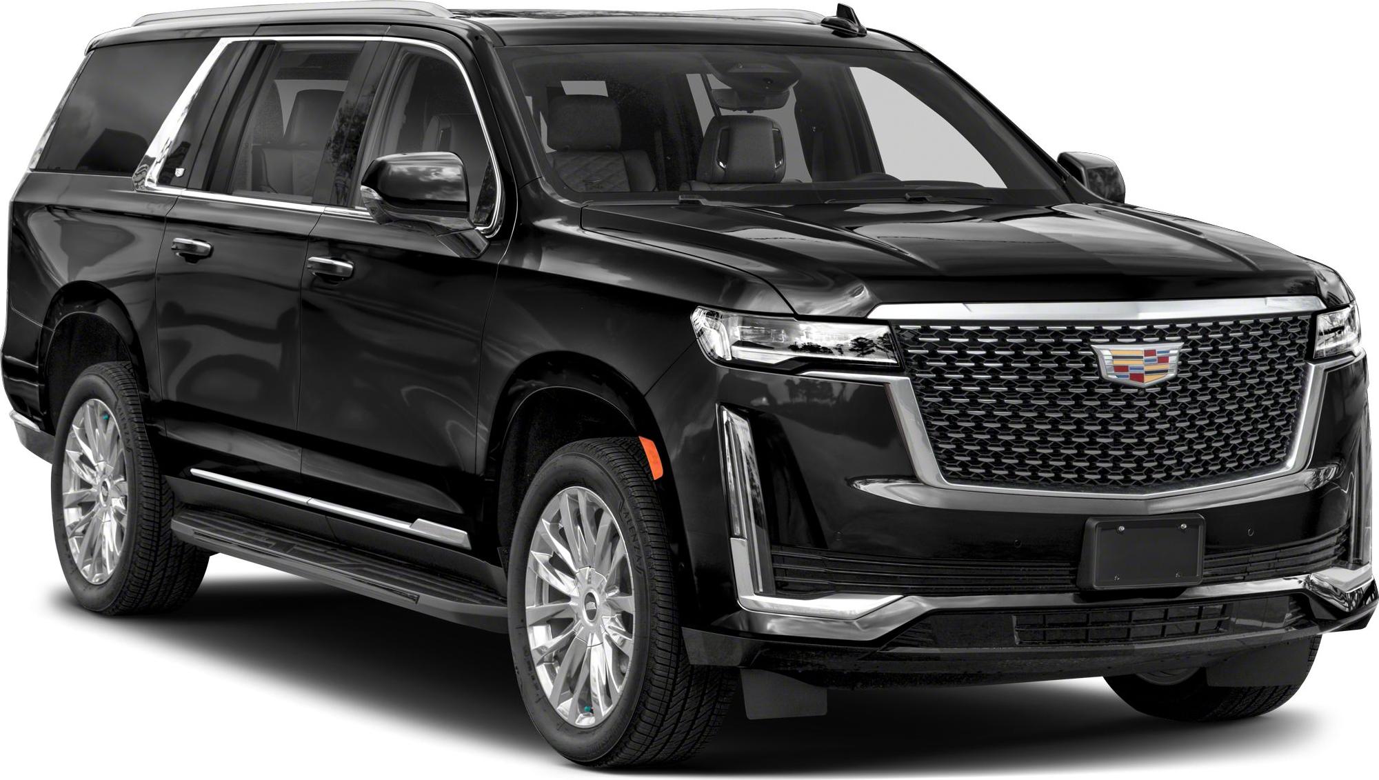 Luxury black SUV with chrome grille and alloy wheels