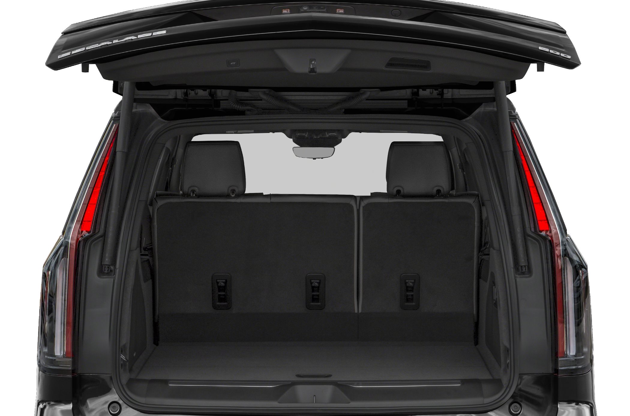 Rear cargo area with fold-up seats and spacious trunk
