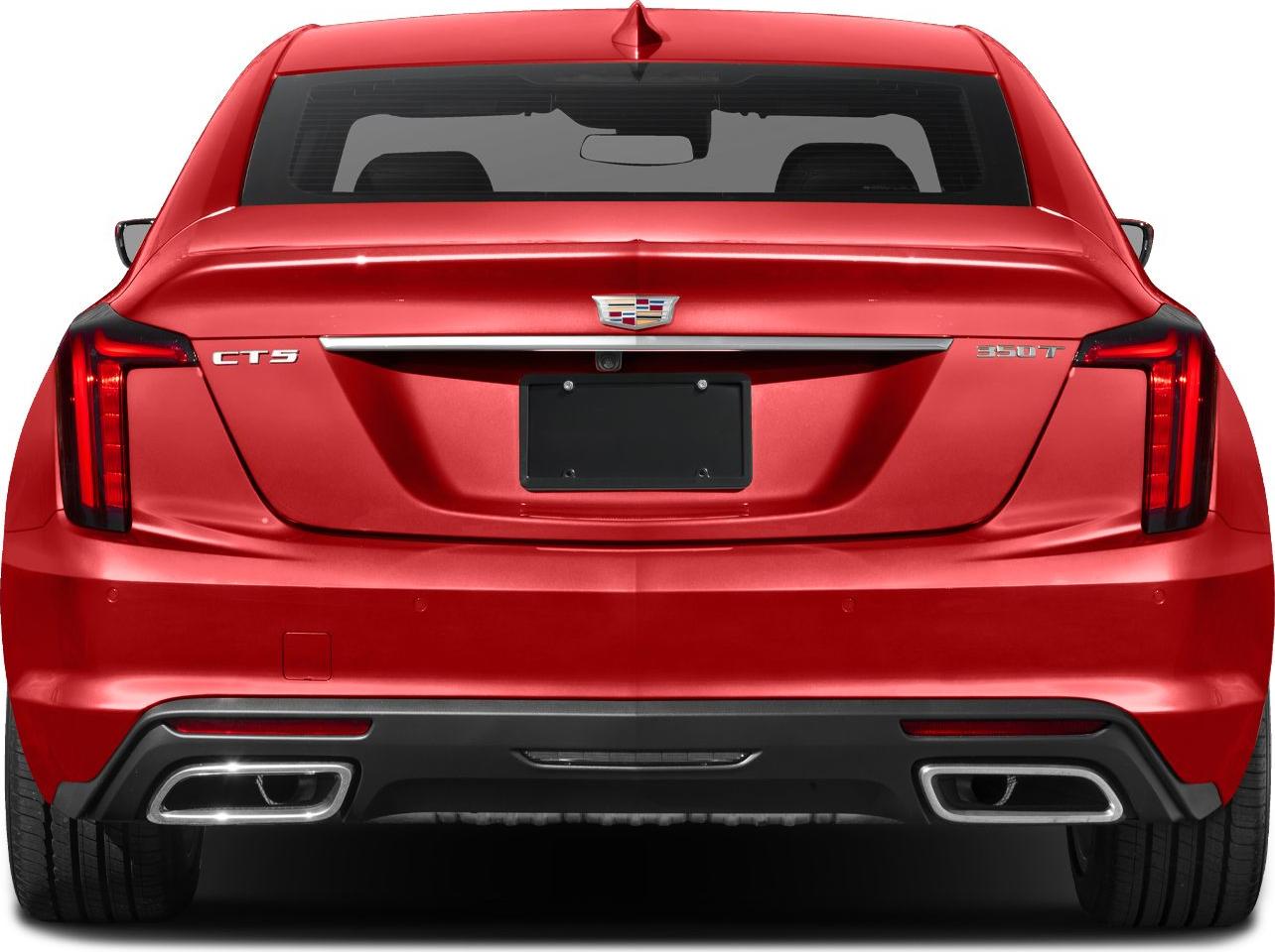 Rear view with vertical tail lights and dual exhausts