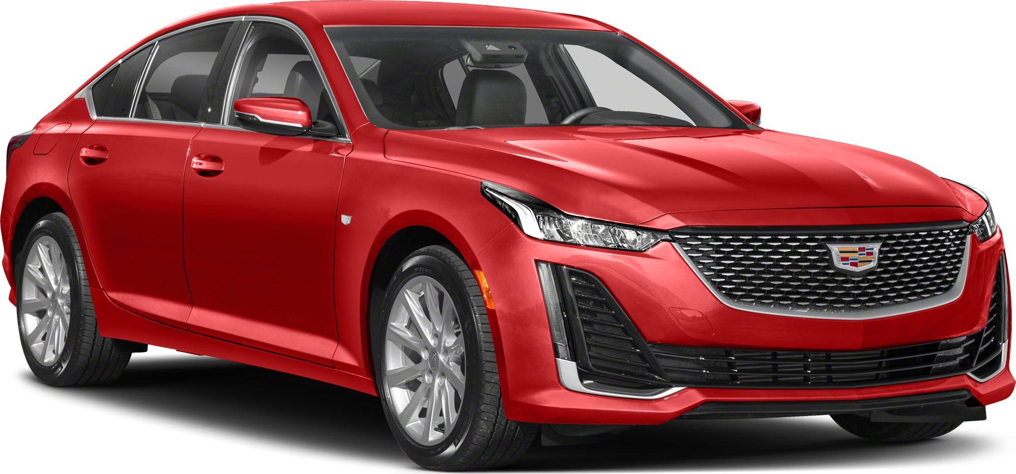Front and side exterior of a sleek modern sedan with distinctive grille and headlights.