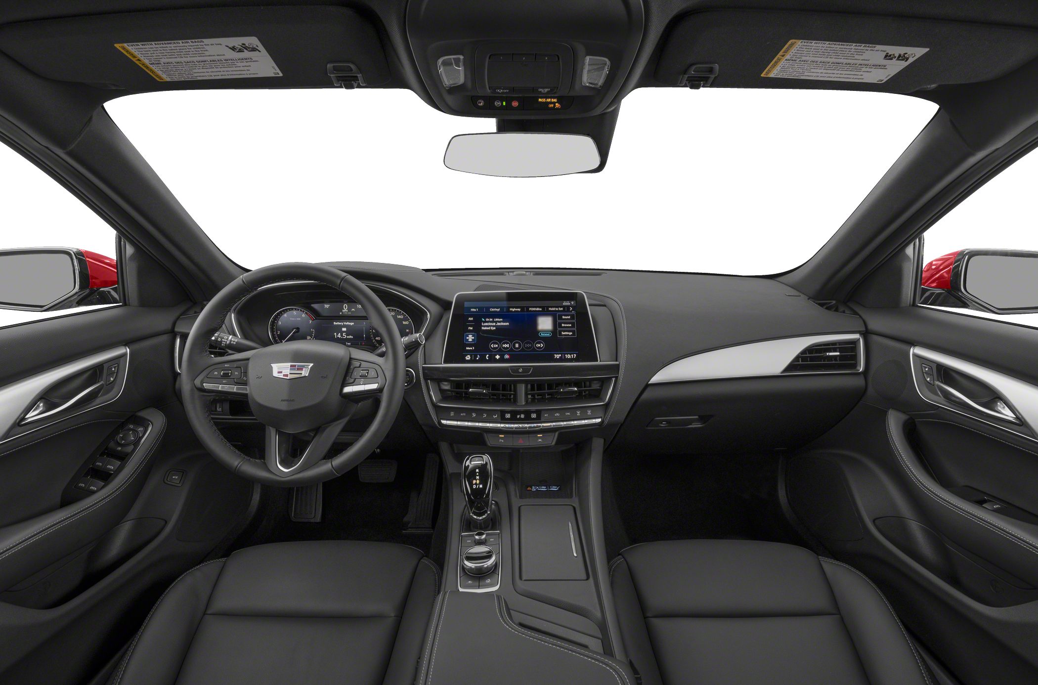 Digital dashboard and touchscreen infotainment in sleek sedan interior