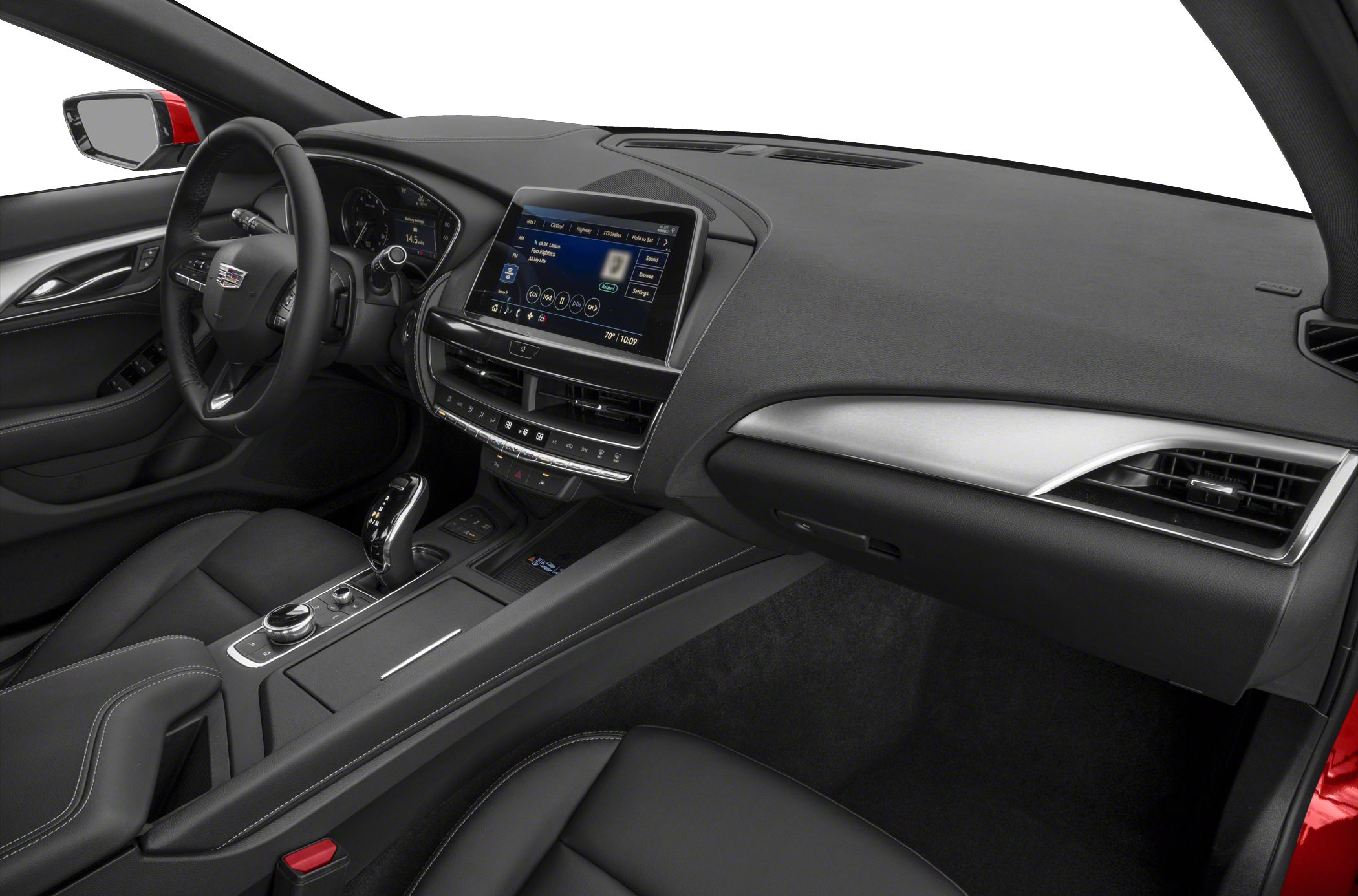 Luxury interior with digital dashboard and touchscreen infotainment
