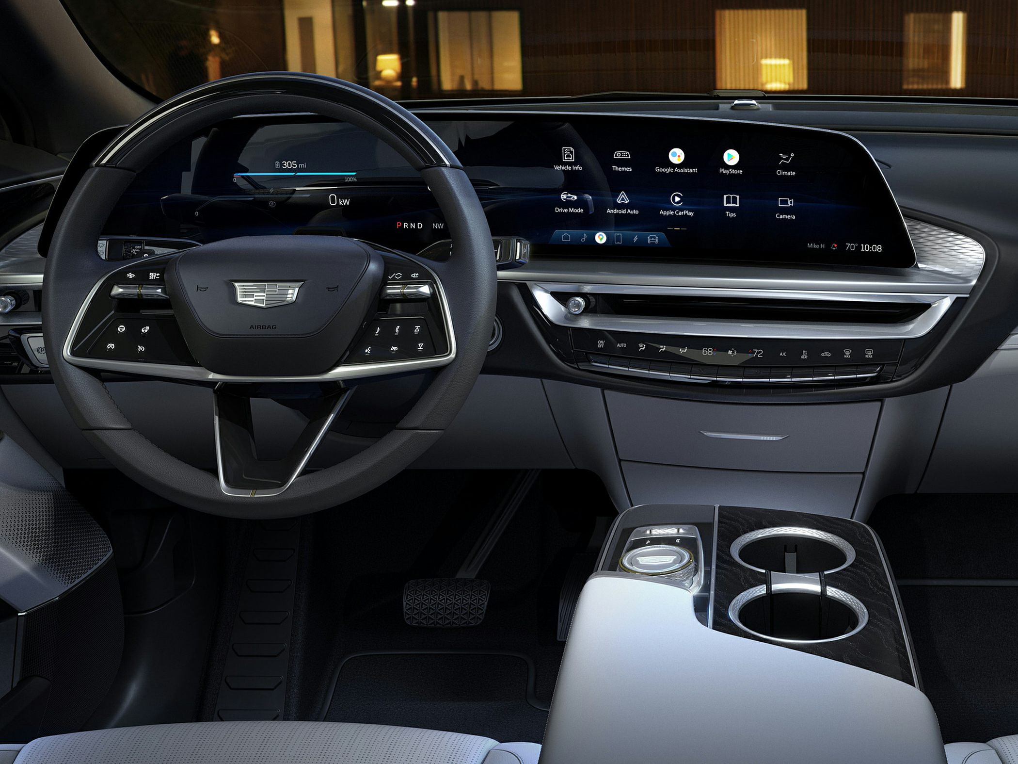 Digital dashboard and multifunction steering wheel with premium center console