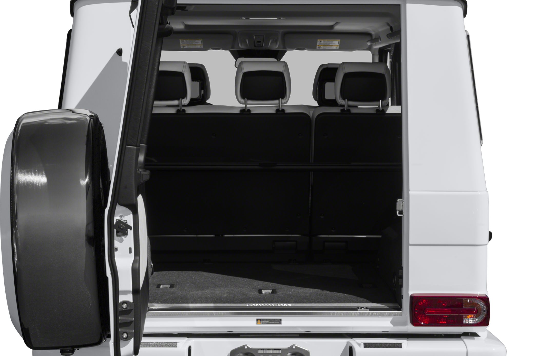 Open rear cargo space and visible rear seat headrests