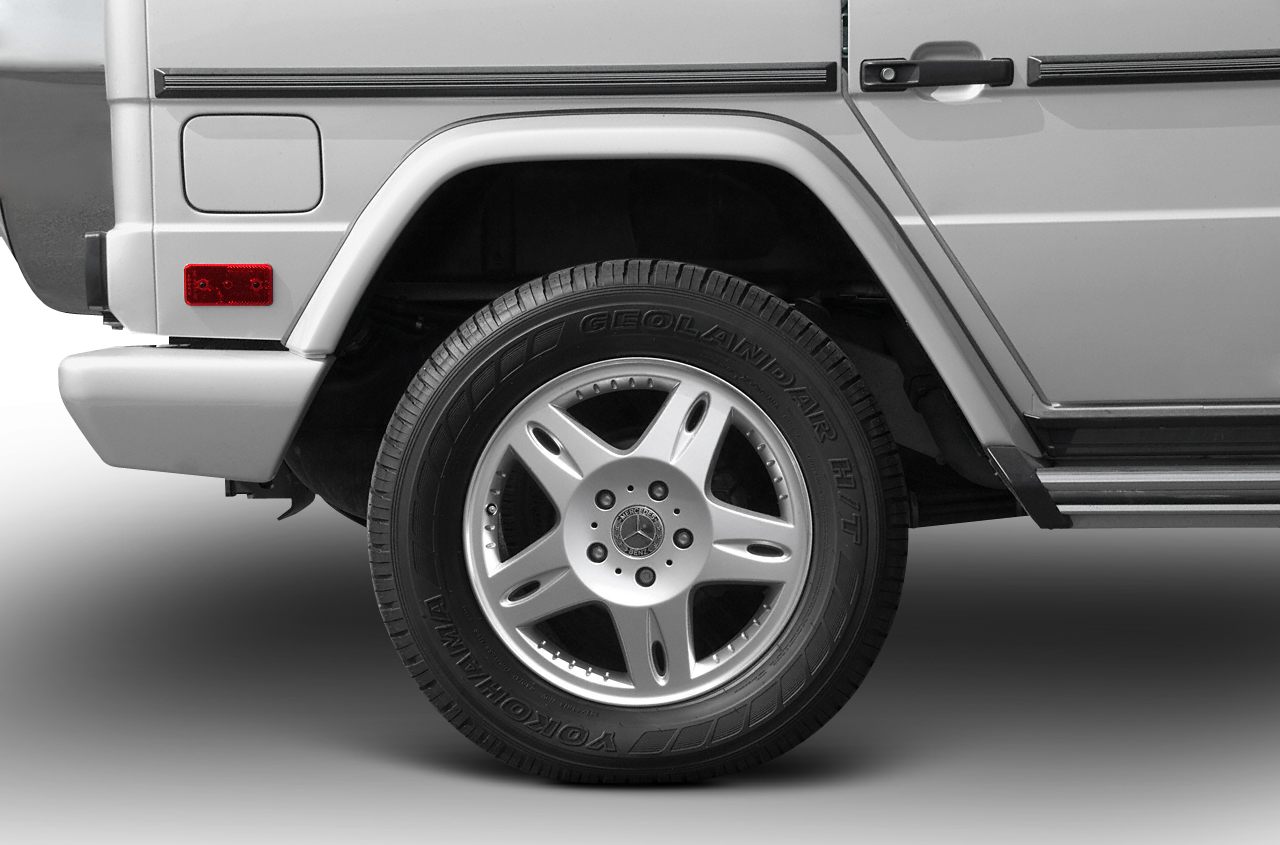 Rear wheel and fender close-up with alloy rim and Yokohama tire