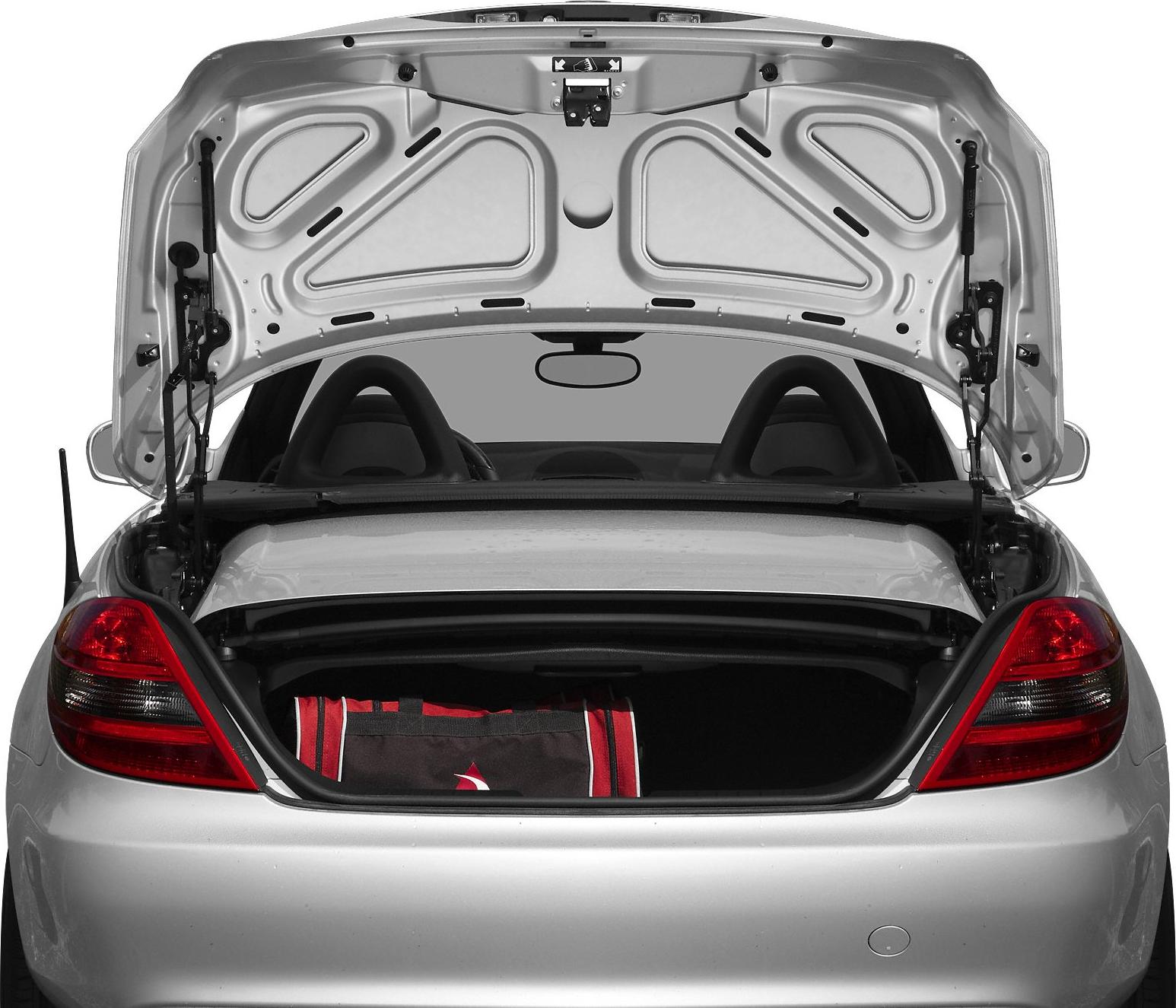Open trunk with retractable convertible roof and visible tail lights