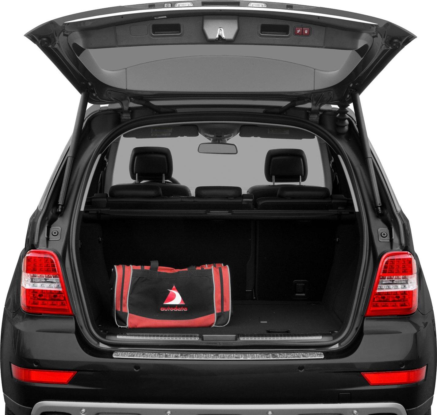 Open SUV trunk with rear seats and cargo area
