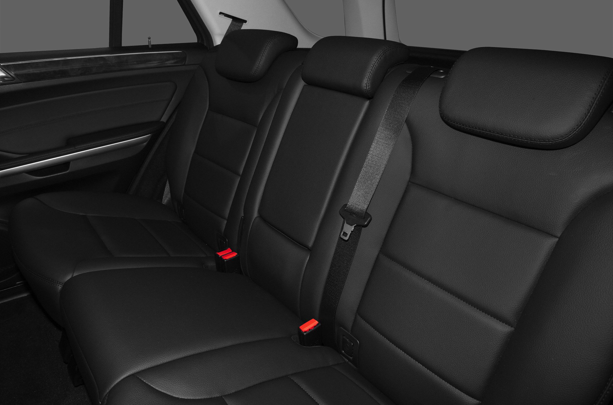 Premium black leather rear seat with headrests and seat belts