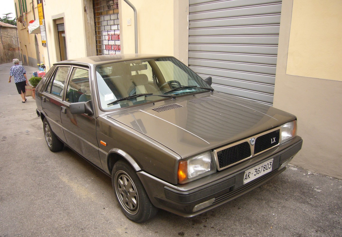 1980s hatchback with angular design and classic headlights