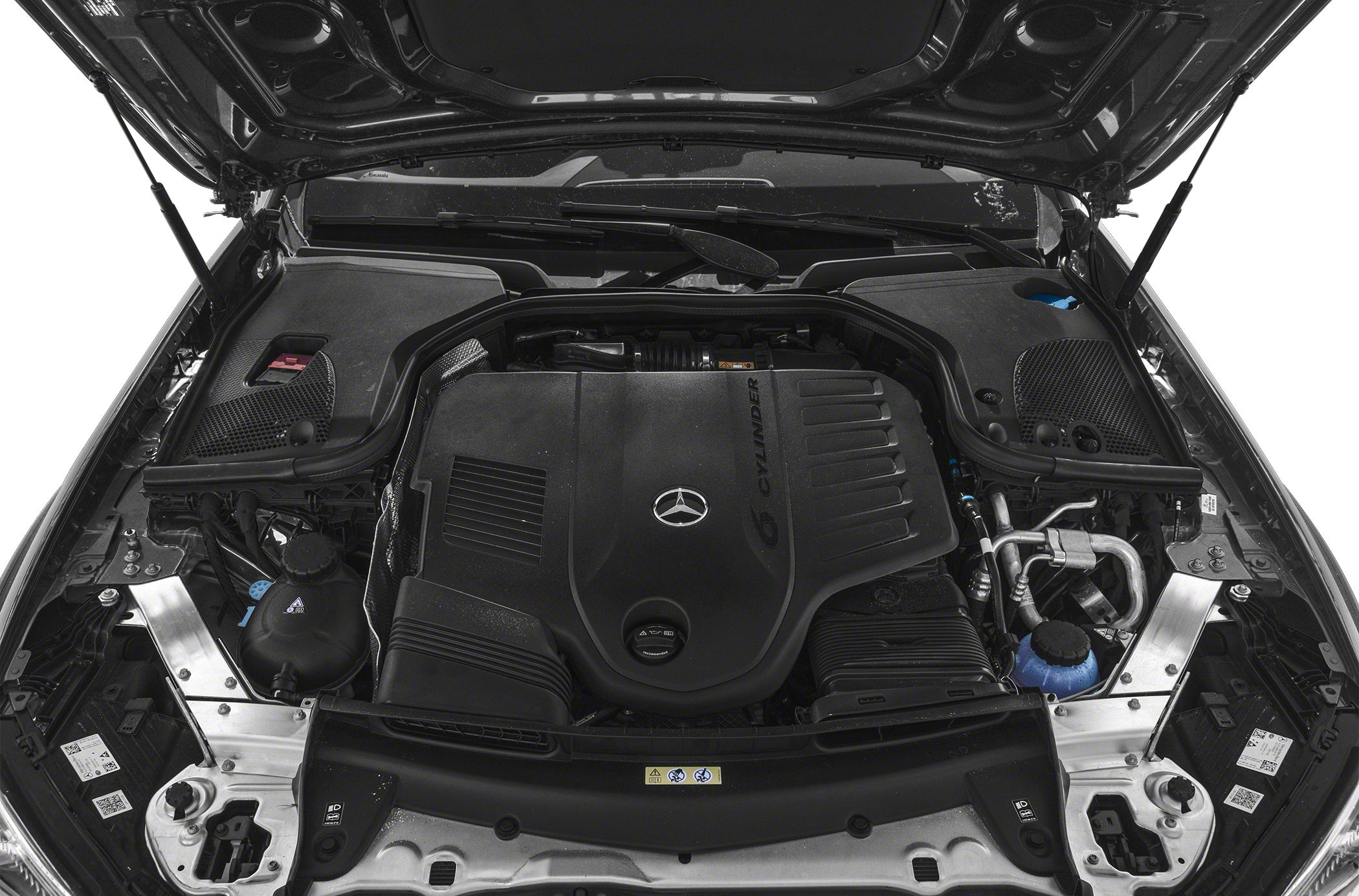 V6 engine bay with detailed layout and components