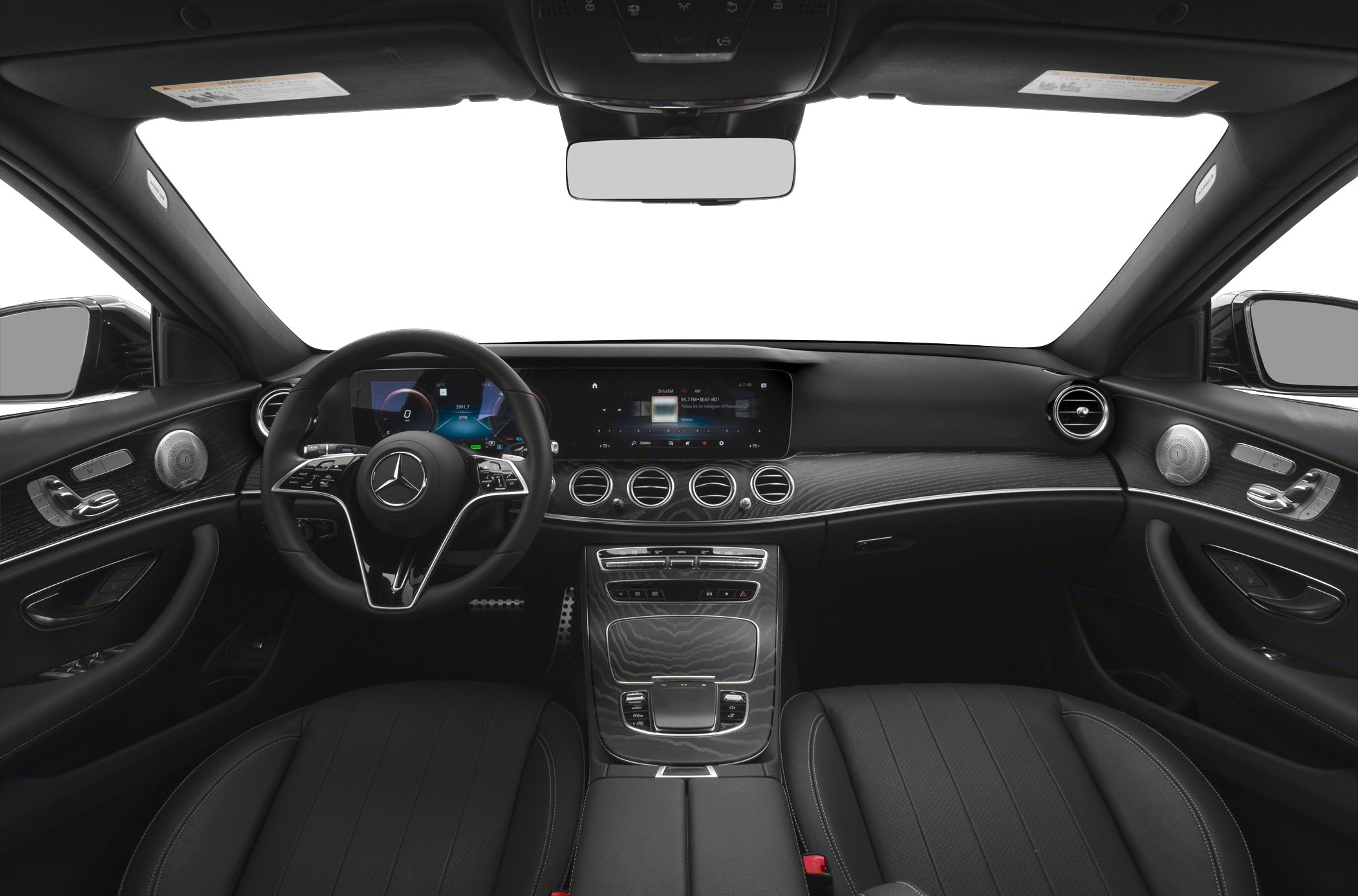 Luxury interior with digital dashboard and modern steering wheel controls