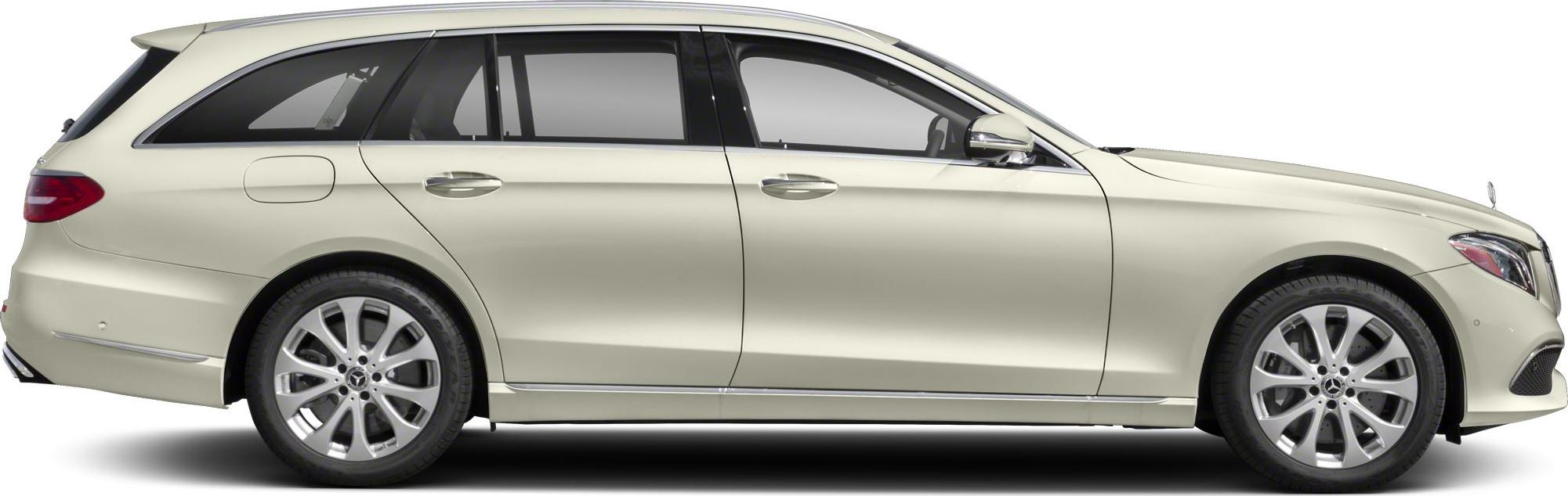 Side profile of luxury wagon with alloy wheels and long roofline