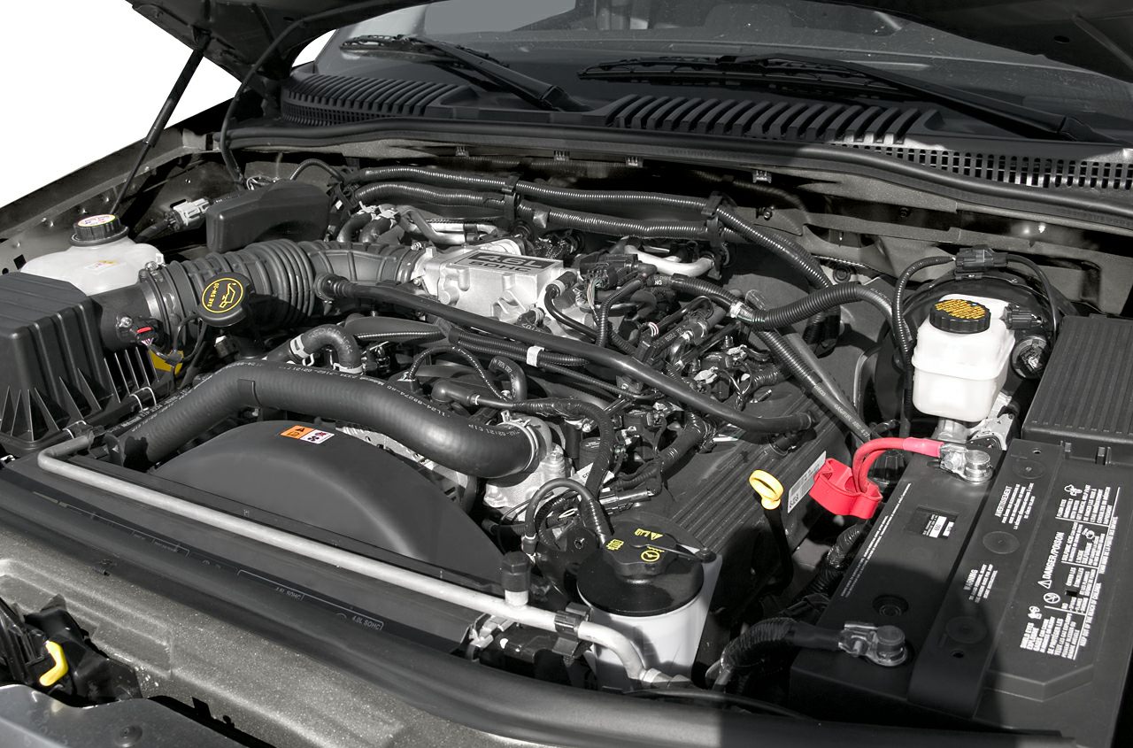 Engine bay showing 4.6L SOHC V8 and components