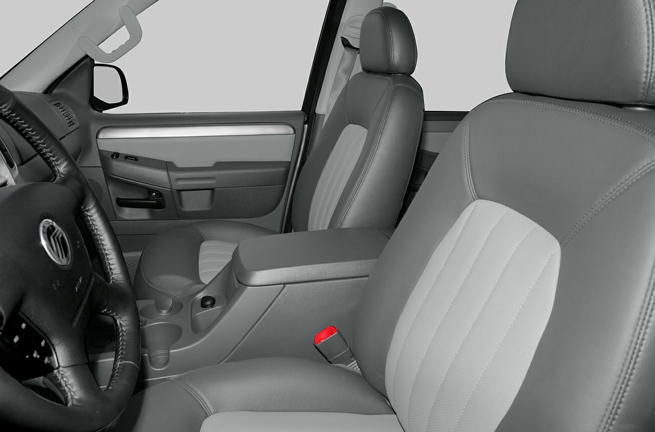 Leather seats and center console with steering wheel