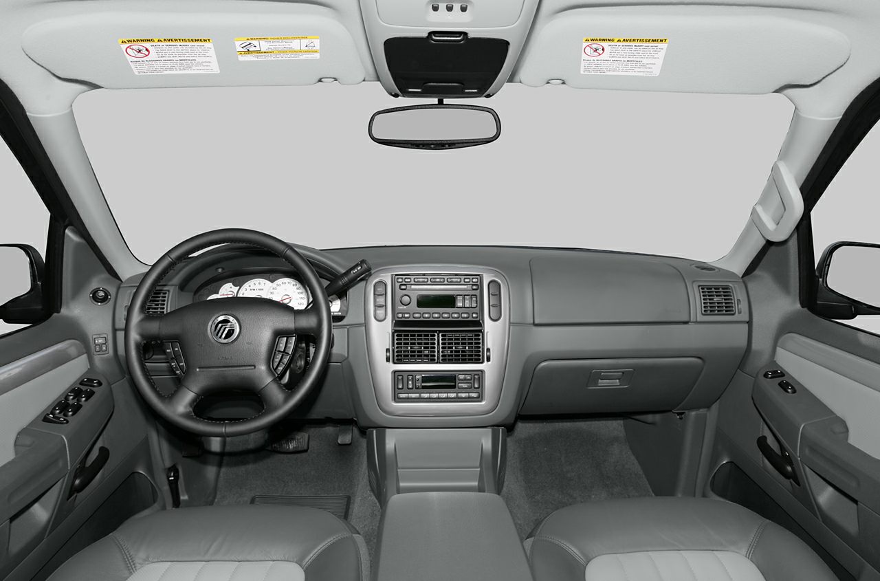 Dashboard and steering wheel with control panel and seats
