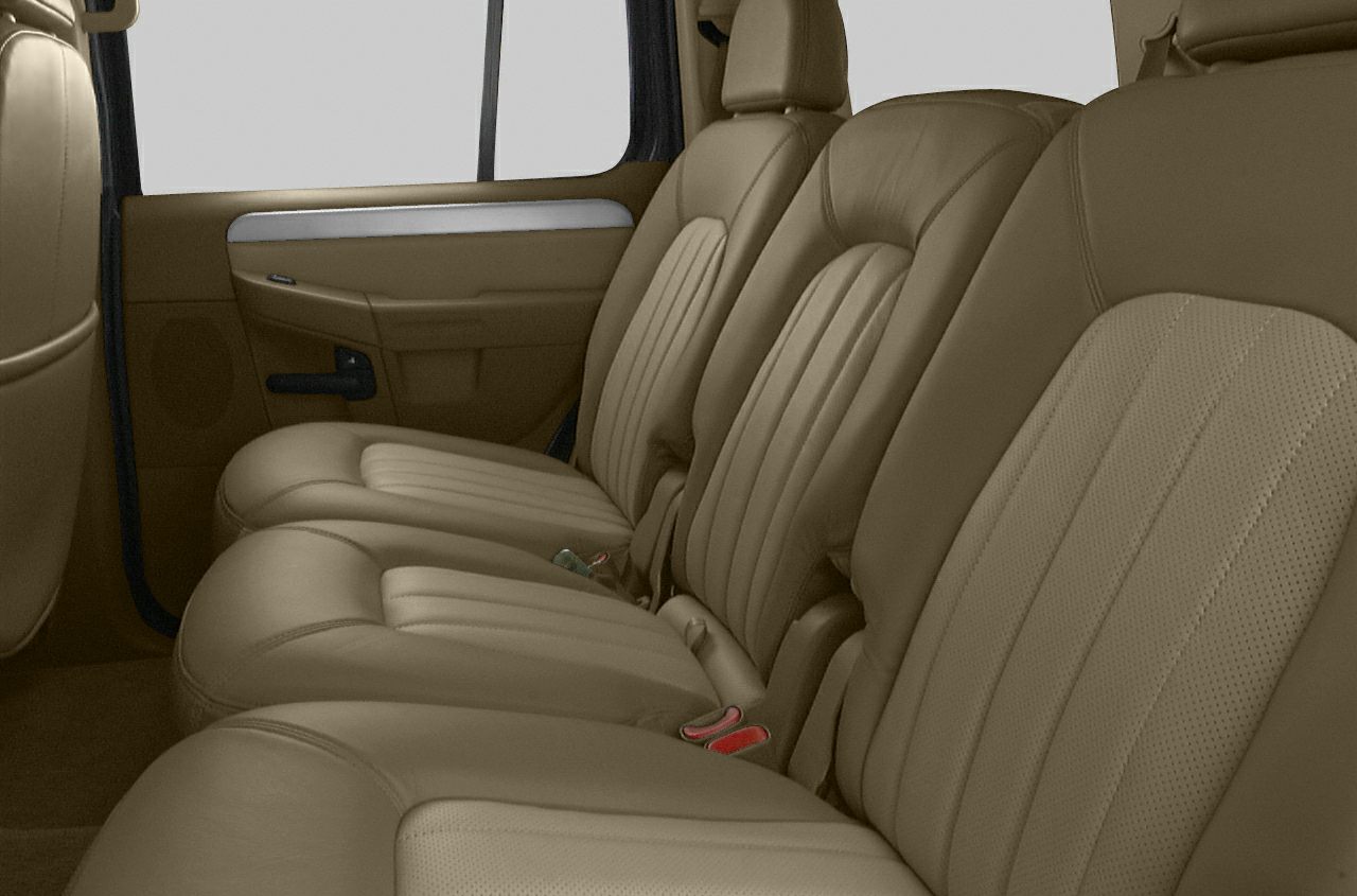 Beige leather rear seats and interior door panel