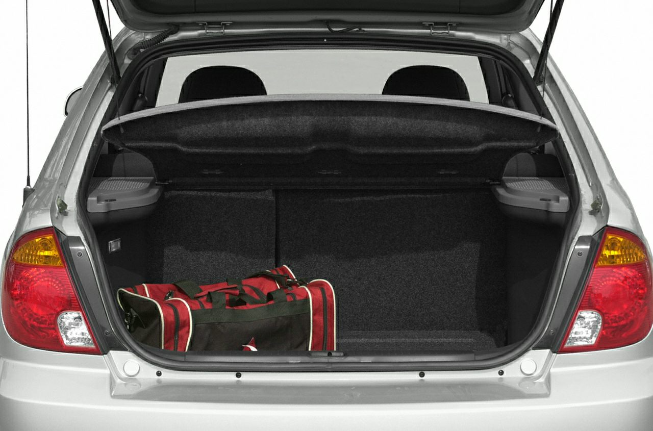 Open trunk with visible cargo space and one duffel bag