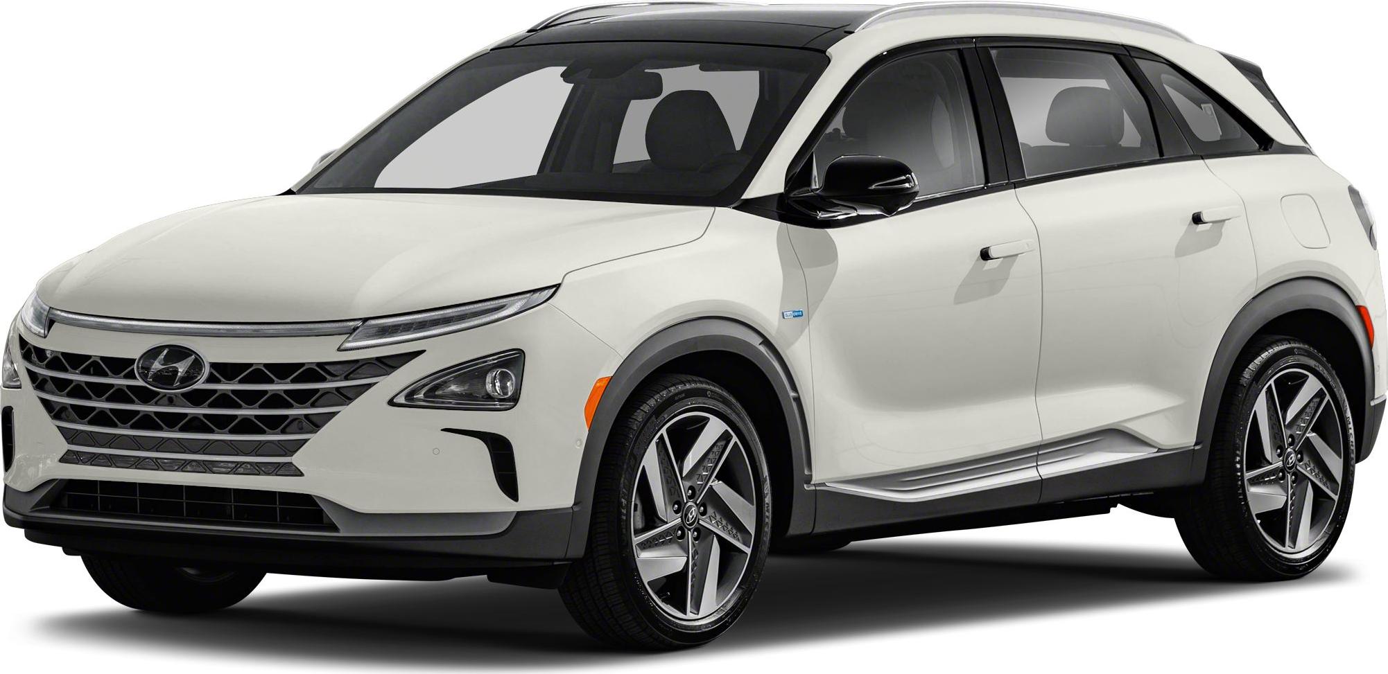 Futuristic SUV front-side view with sleek LED headlights and bold grille
