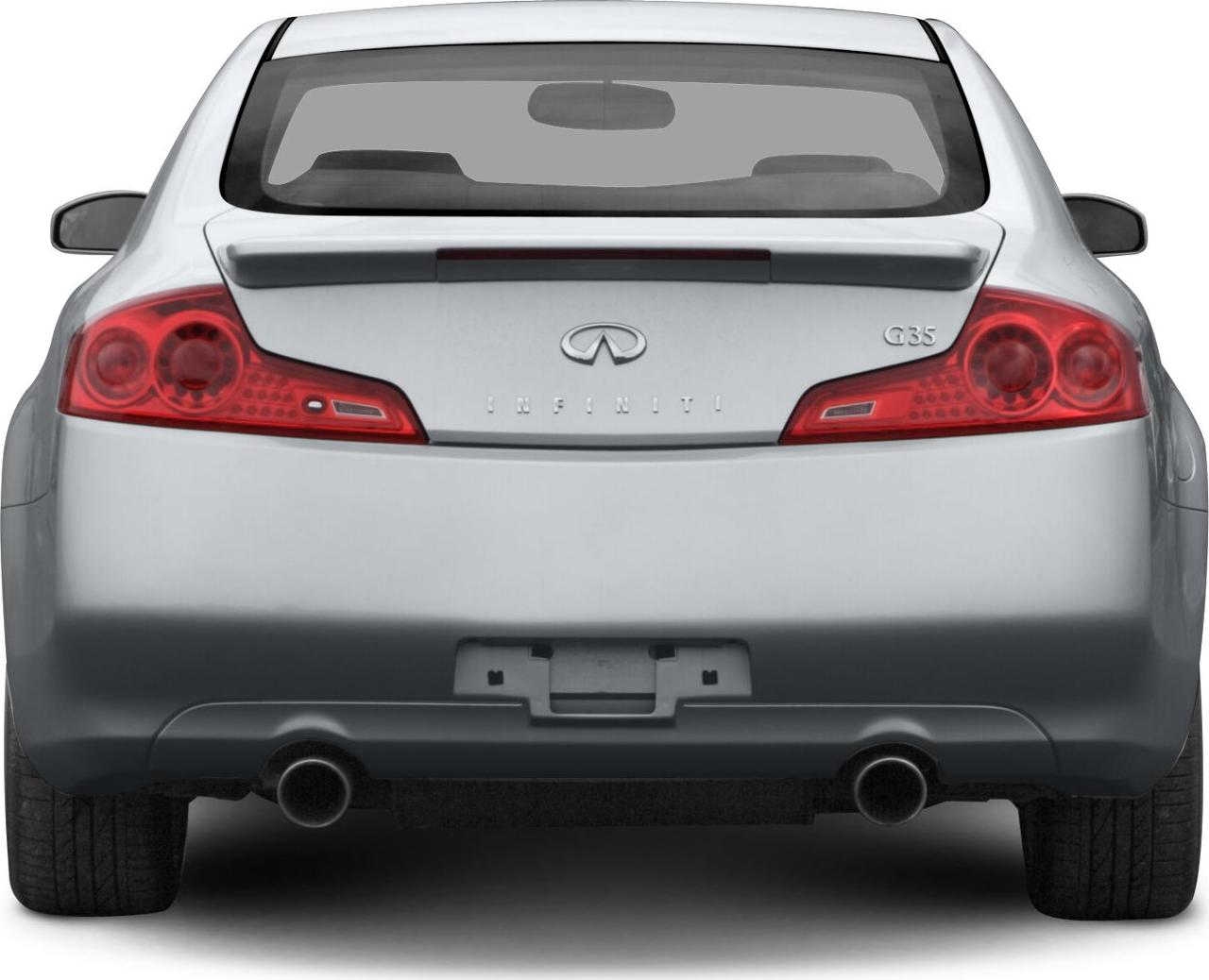 Rear view with dual exhaust and distinct taillights