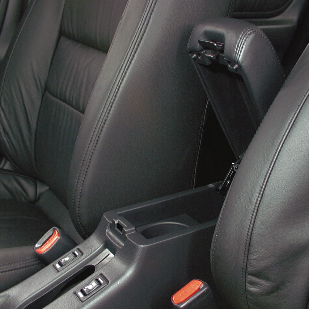 Leather seats and center console with seatbelt buckles