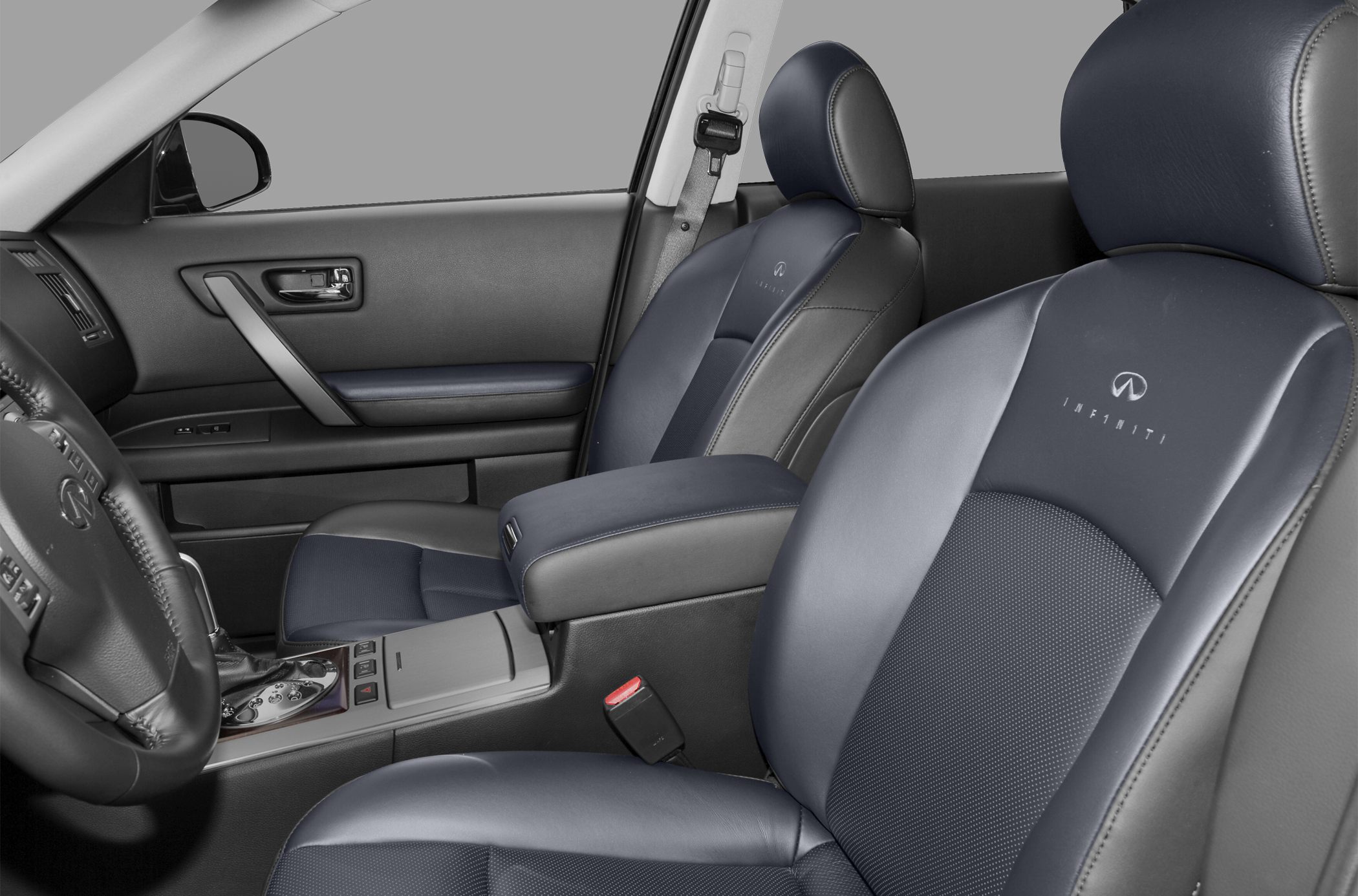 Luxury leather seats and armrest in car interior