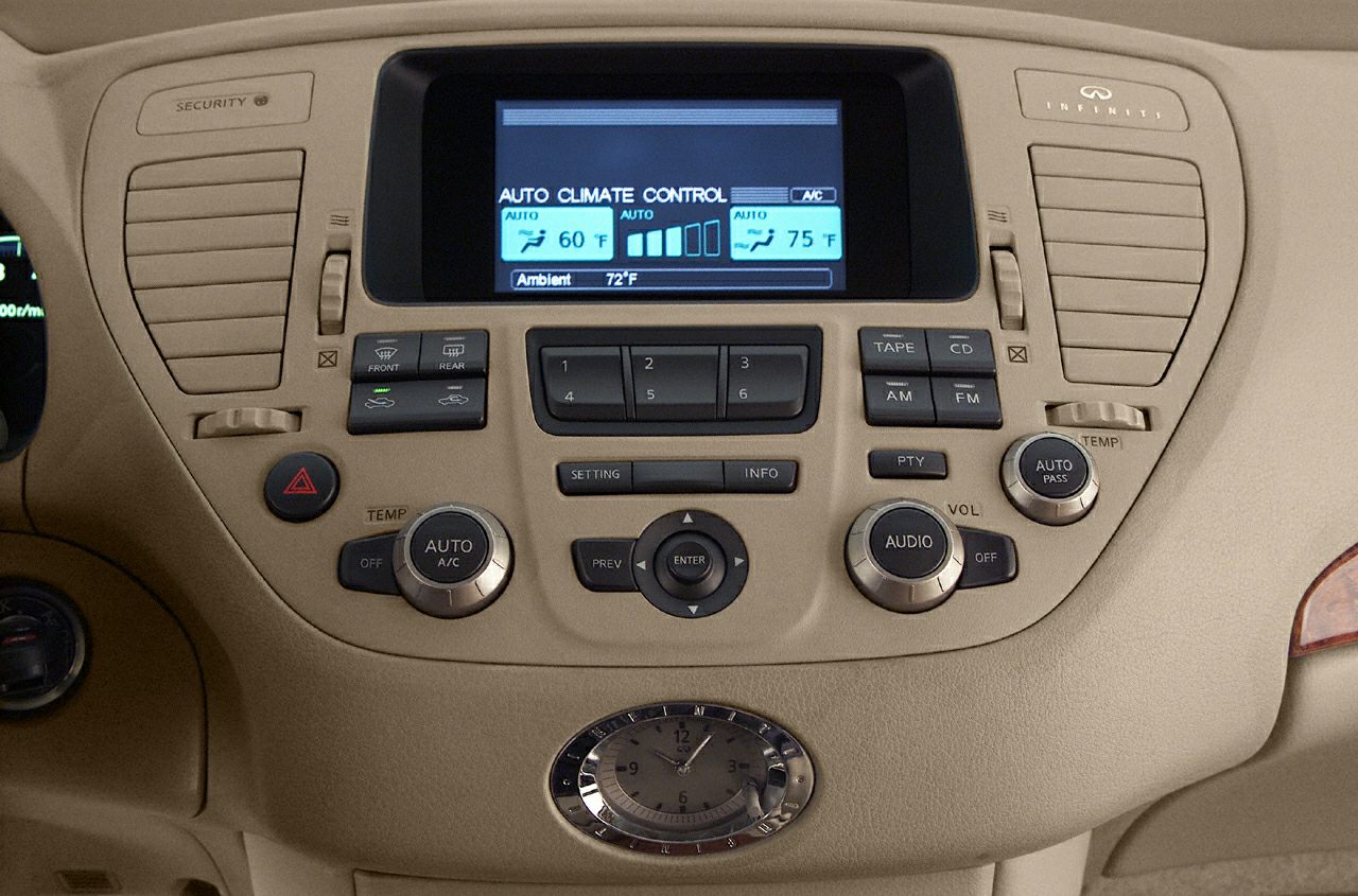 Dual-zone climate control and integrated audio system with analog clock